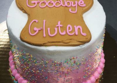 gluten free cake with lettering