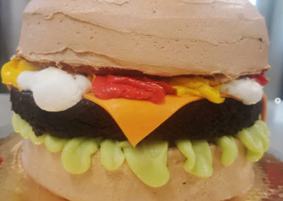 hamburger themed cake