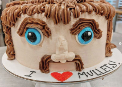 mullet themed cake