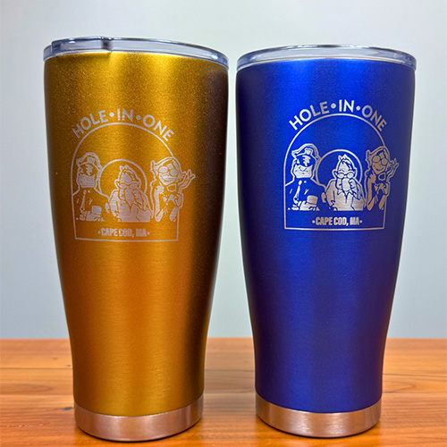 Hole in One stainless steel travel mugs are double insulated to keep your favorite beverages hot or cold for hours!