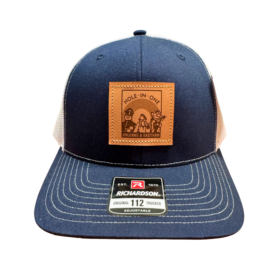 Show your love for your favorite coffee and donut shop with a stylish and comfortable Hole in One Trucker Hat