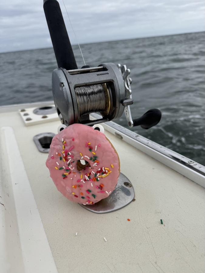 Sprinkles on a fishing charter in Cape Cod Bay