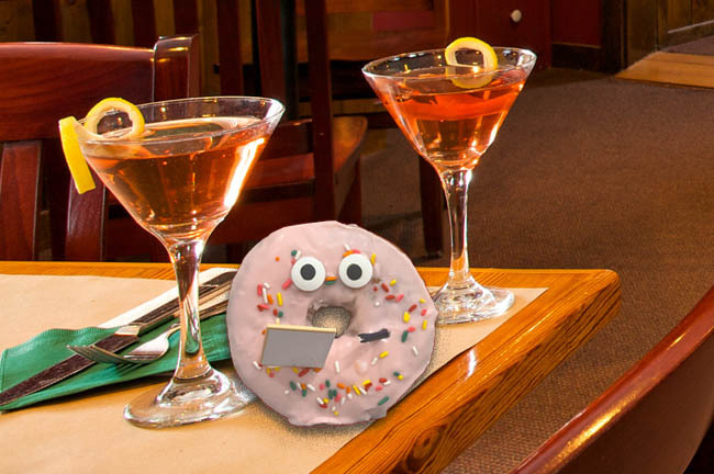 Sprinkles taking drink orders at Fairway Restaurant. 