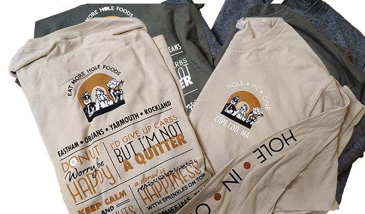 Choose from several long sleeved t-shirts from the Hole in One.